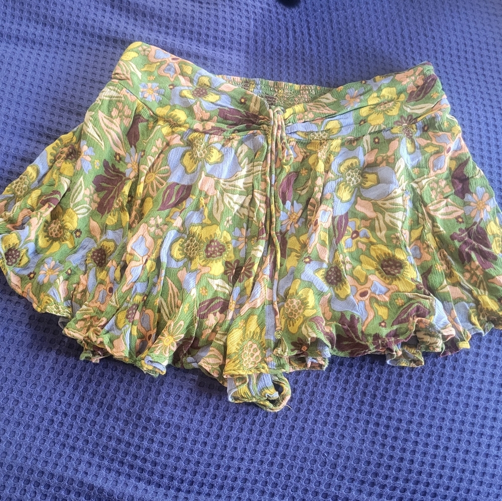 Free people skort fun colors pink blue green yellow large